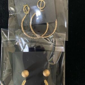 Elegant Gold Hoop and Stud Earring Set